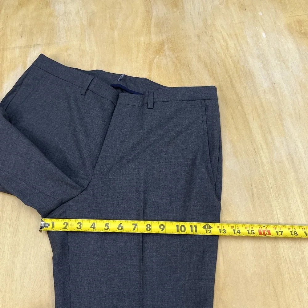 Cole Haan Suit Mens 42L Long Slim Fit Pants 35x29 Wool Stretch Charcoal